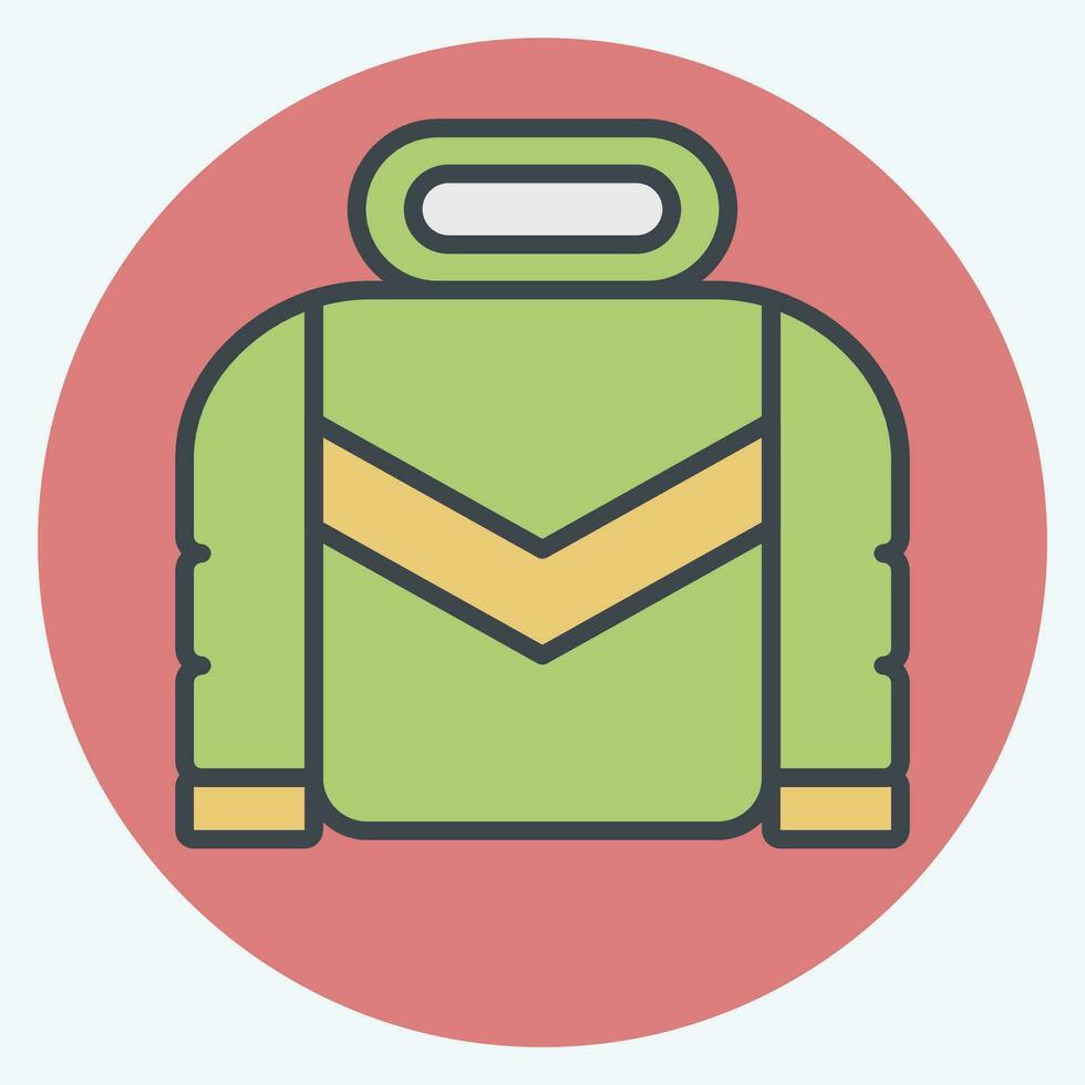 Icon Jacket. related to Camping symbol. color mate style. simple design editable. simple illustration vector