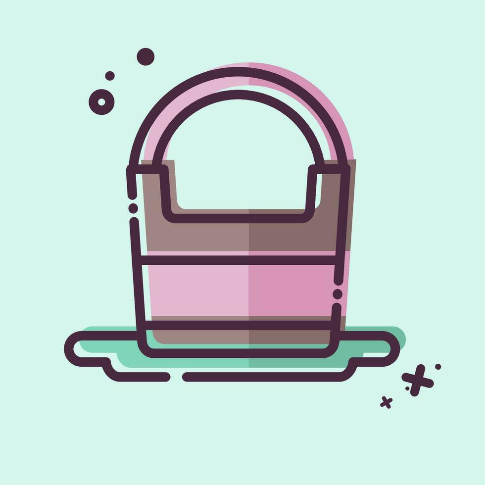 Icon Water Bucket. related to Camping symbol. MBE style. simple design editable. simple illustration vector
