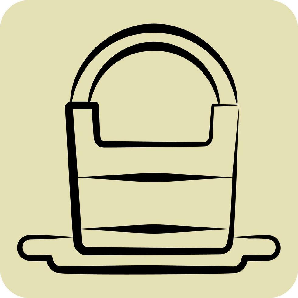 Icon Water Bucket. related to Camping symbol. hand drawn style. simple design editable. simple illustration vector
