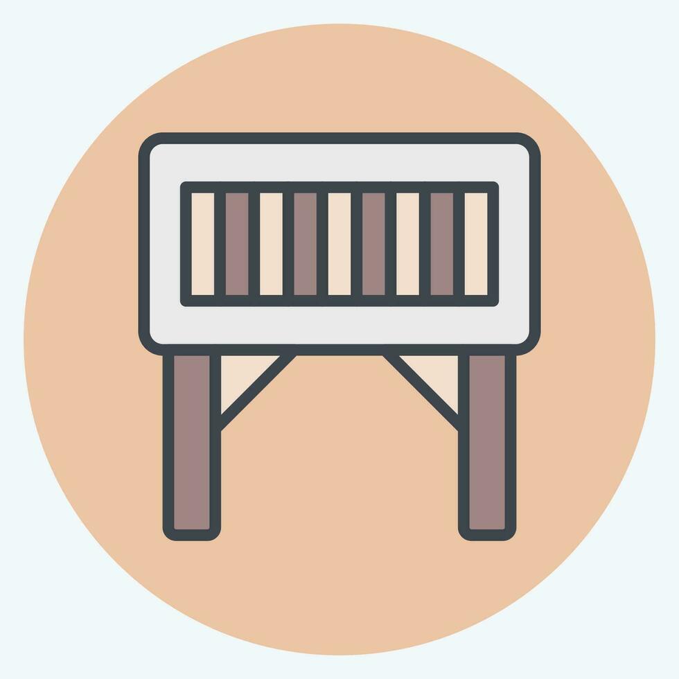 Icon Folding Table. related to Camping symbol. color mate style. simple design editable. simple illustration vector