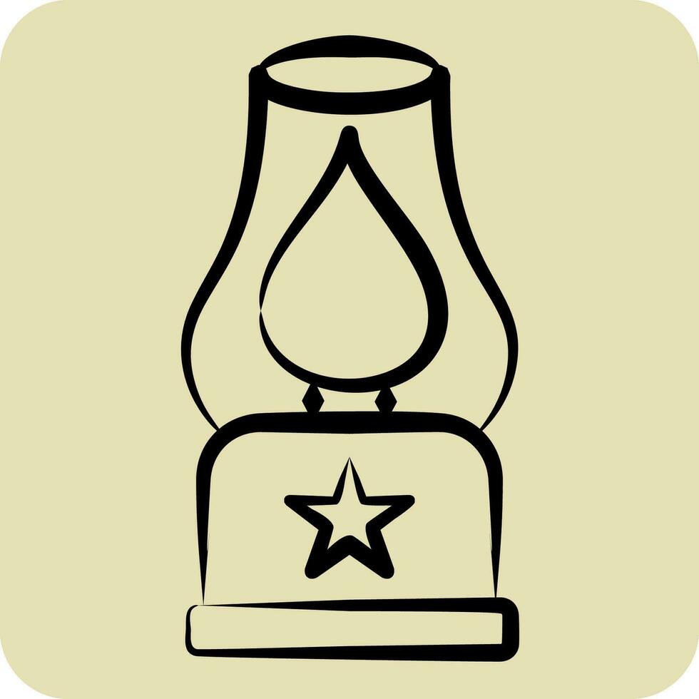 Icon Lantern. related to Camping symbol. hand drawn style. simple design editable. simple illustration vector