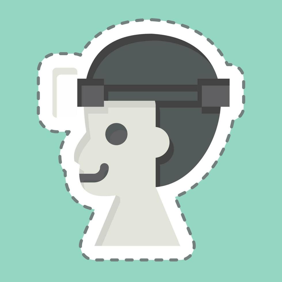 Sticker line cut Headlamps. related to Camping symbol. simple design editable. simple illustration vector