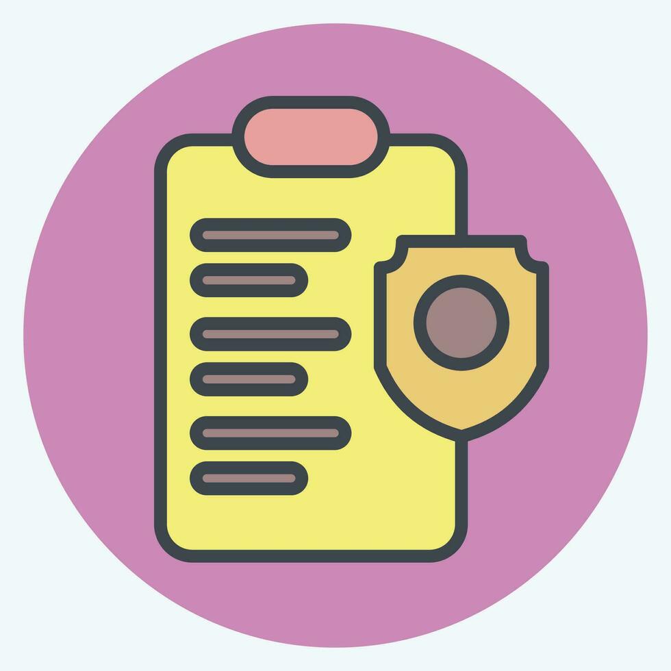 Icon Policy. related to Business Analysis symbol. color mate style simple design editable. simple illustration vector
