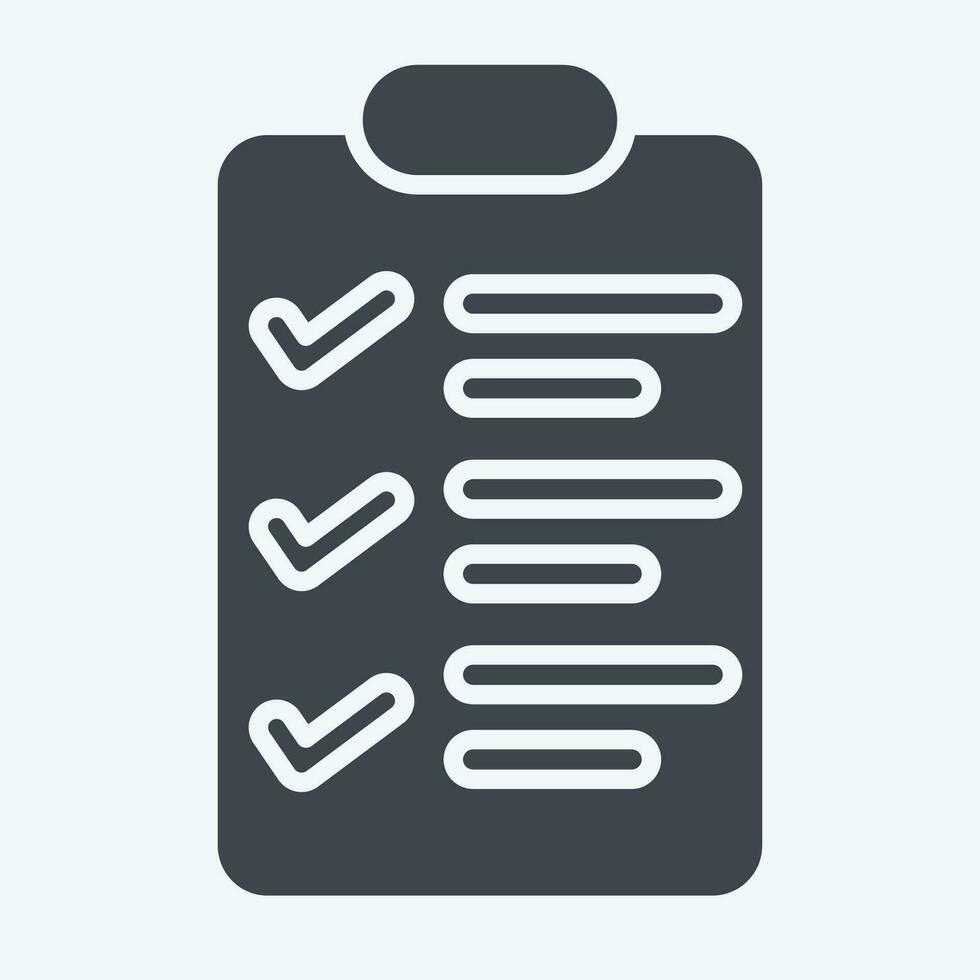 Icon Checklist. related to Business Analysis symbol. glyph style. simple design editable. simple illustration vector