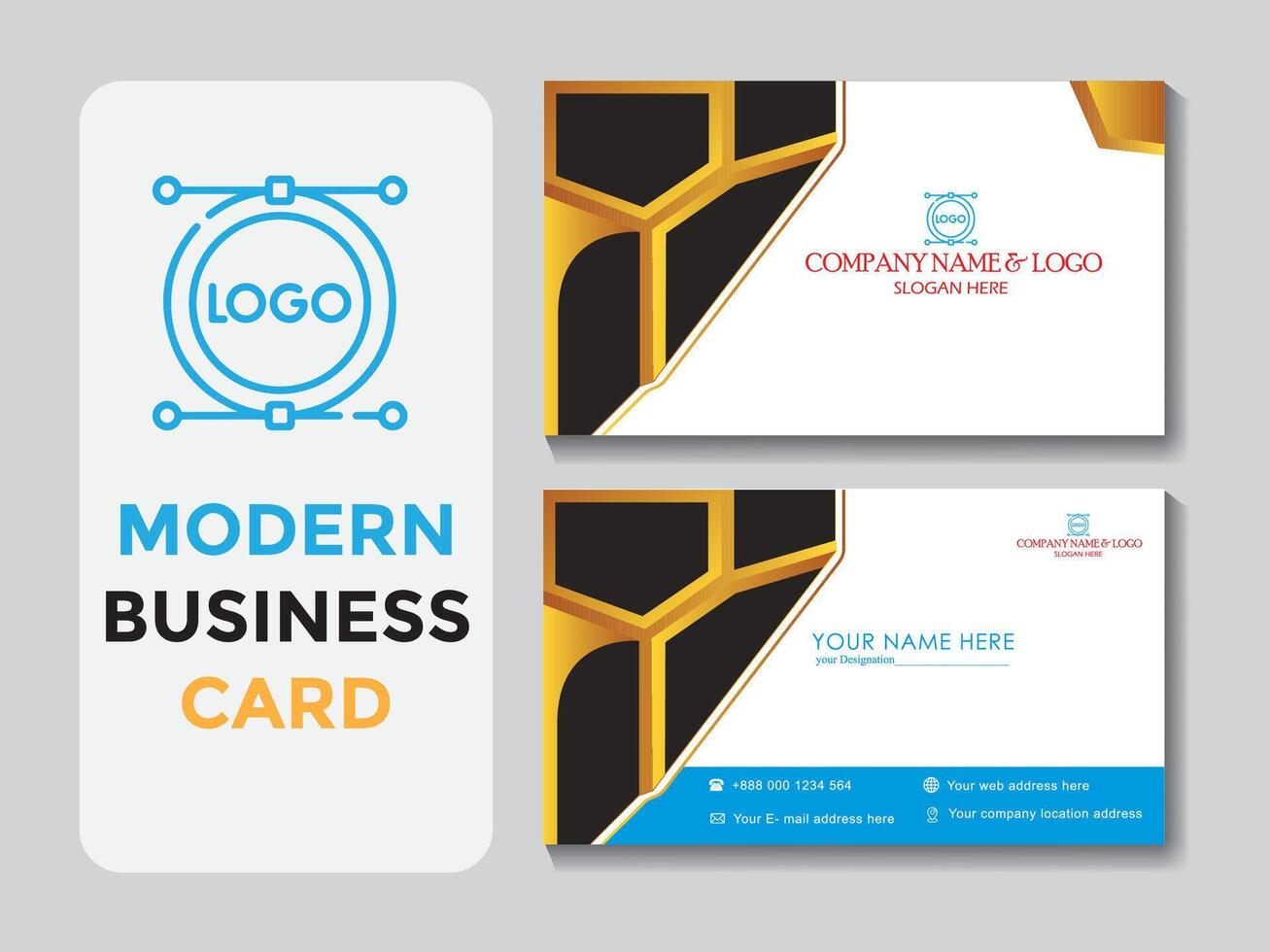 Vector modern business card template for your project