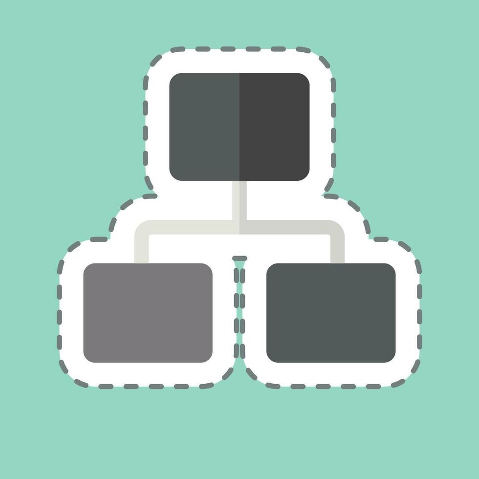 Sticker line cut Flow Chart. related to Business Analysis symbol. simple design editable. simple illustration vector