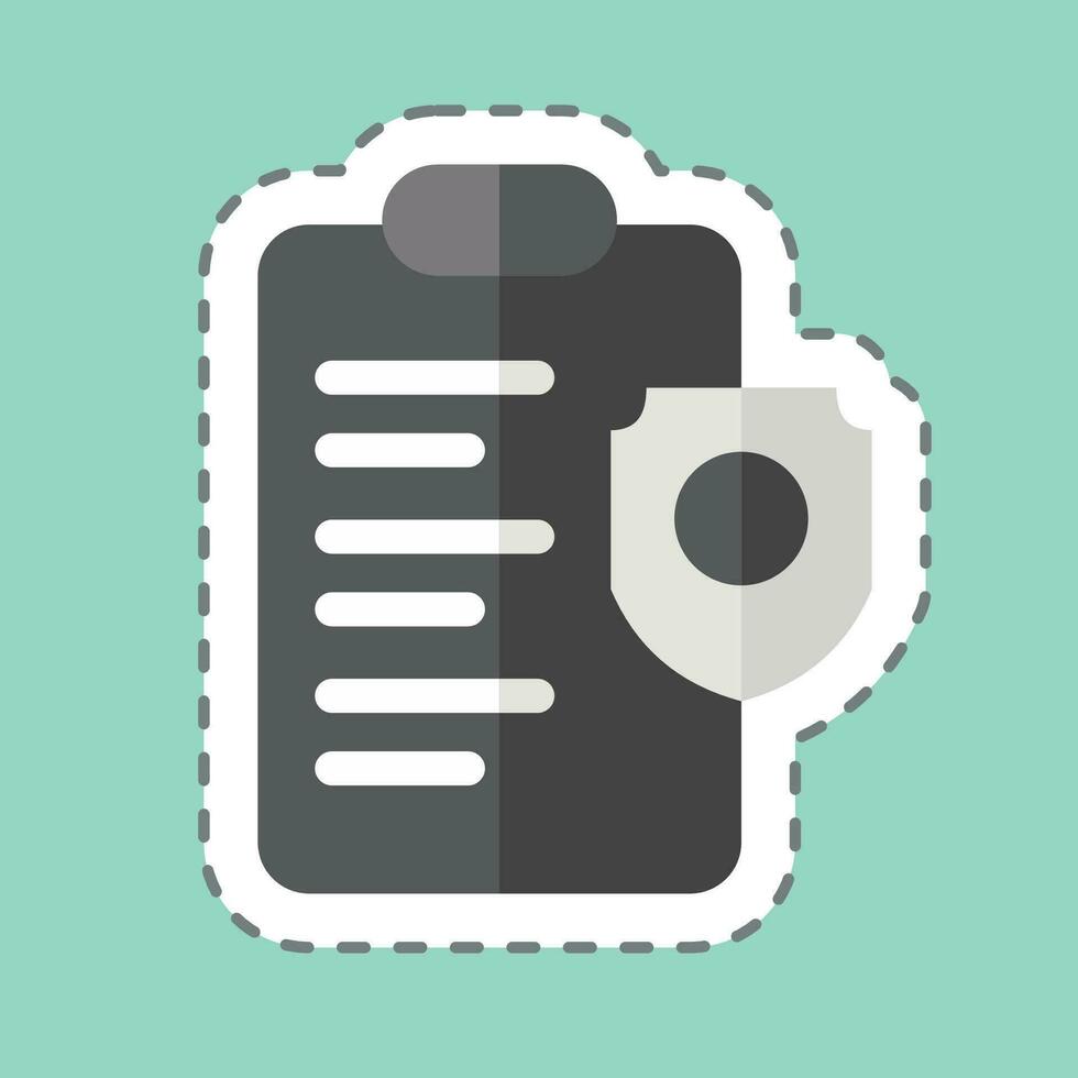 Sticker line cut Policy. related to Business Analysis symbol. simple design editable. simple illustration vector