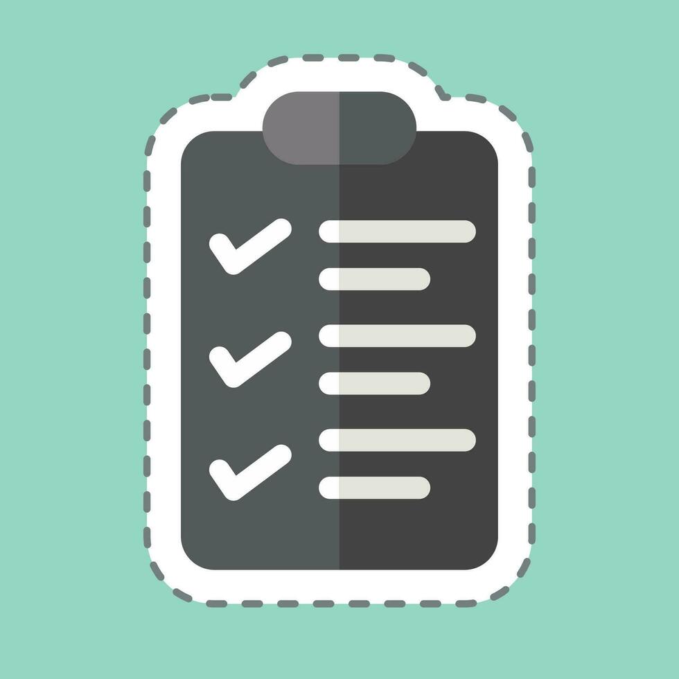 Sticker line cut Checklist. related to Business Analysis symbol. simple design editable. simple illustration vector