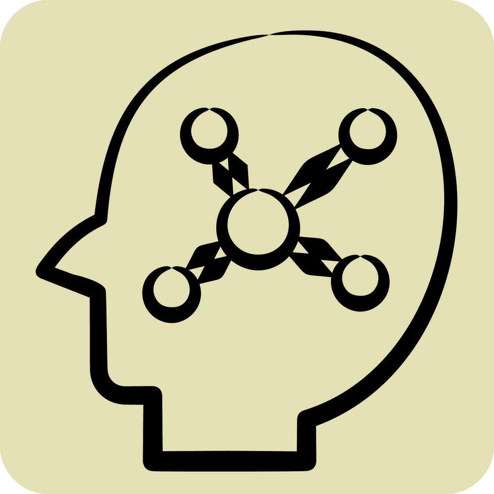 Icon Mind Mapping. related to Business Analysis symbol. hand drawn style simple design editable. simple illustration vector