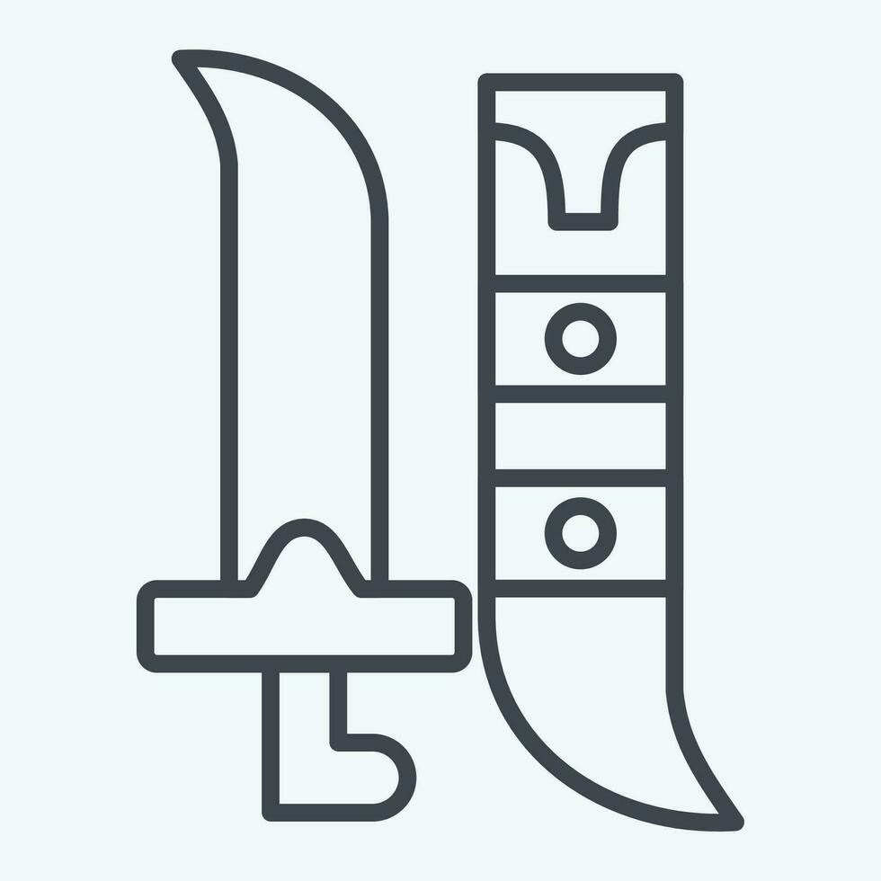 Icon Swords. related to Saudi Arabia symbol. line style. simple design editable. simple illustration vector