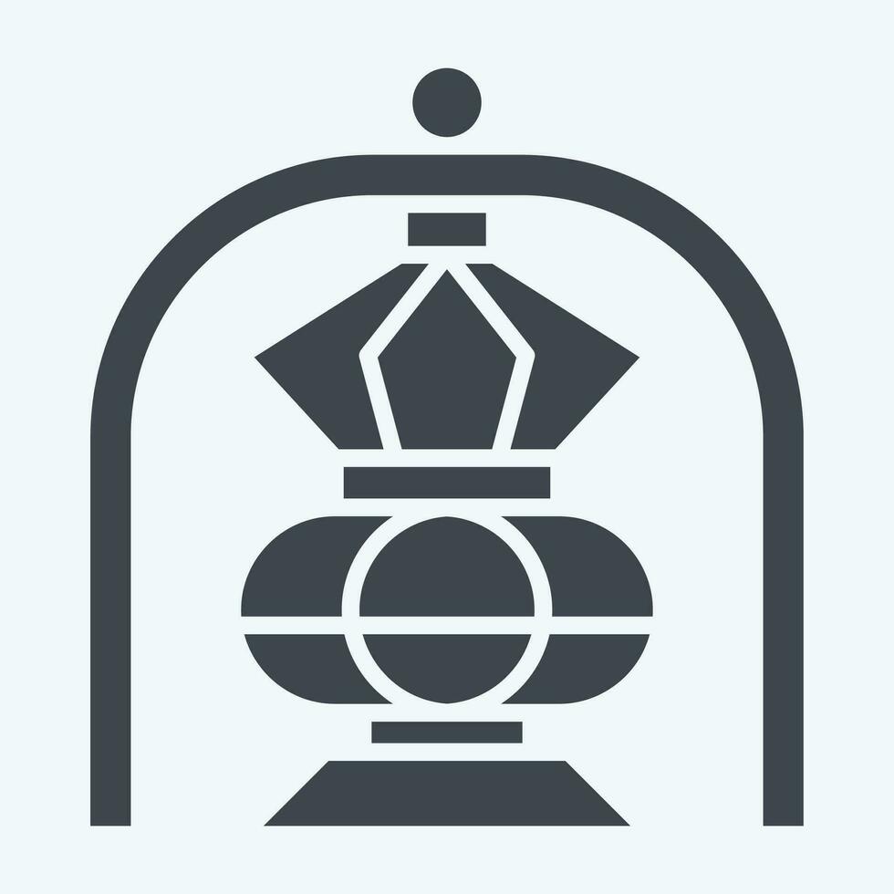 Icon Lantern. related to Saudi Arabia symbol. glyph style. simple design editable. simple illustration vector