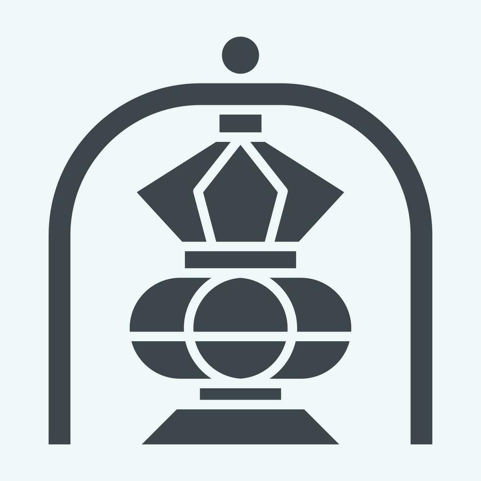 Icon Lantern. related to Saudi Arabia symbol. glyph style. simple design editable. simple illustration vector