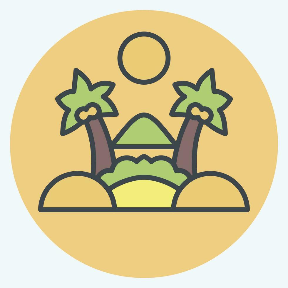 Icon Oasis. related to Saudi Arabia symbol. color mate style. simple design editable. simple illustration vector