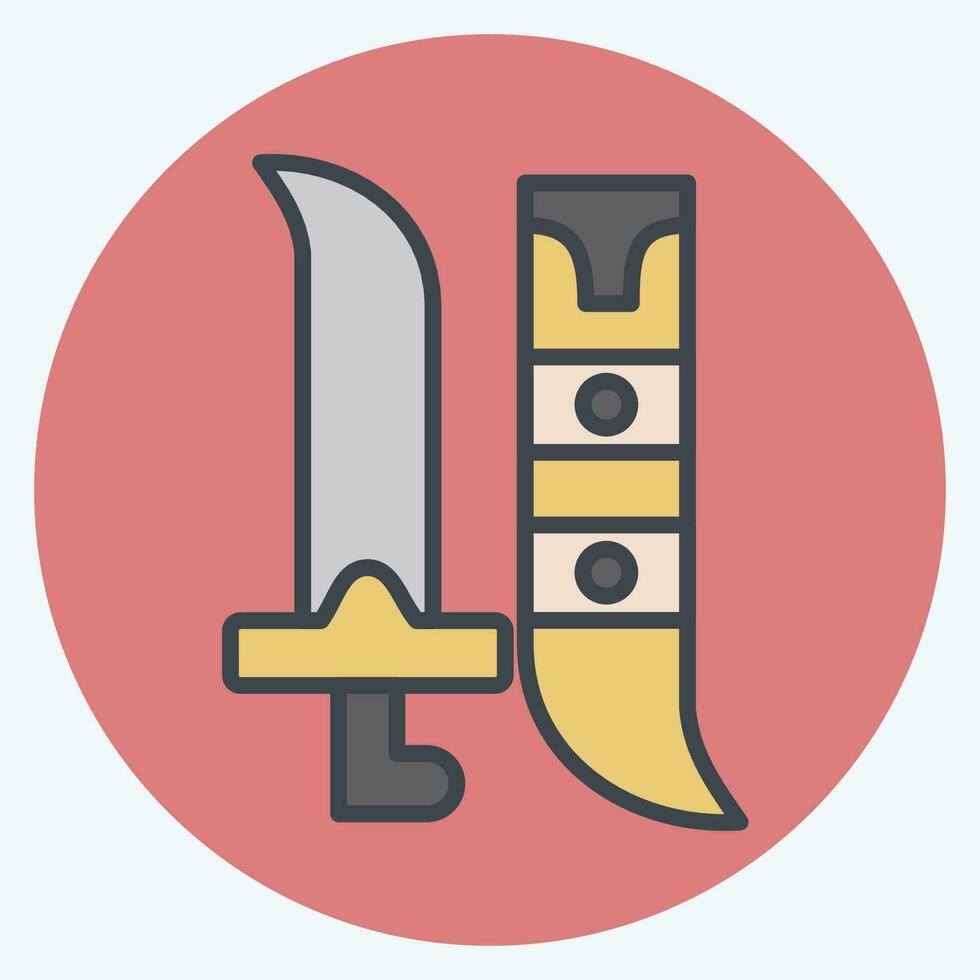 Icon Swords. related to Saudi Arabia symbol. color mate style. simple design editable. simple illustration vector