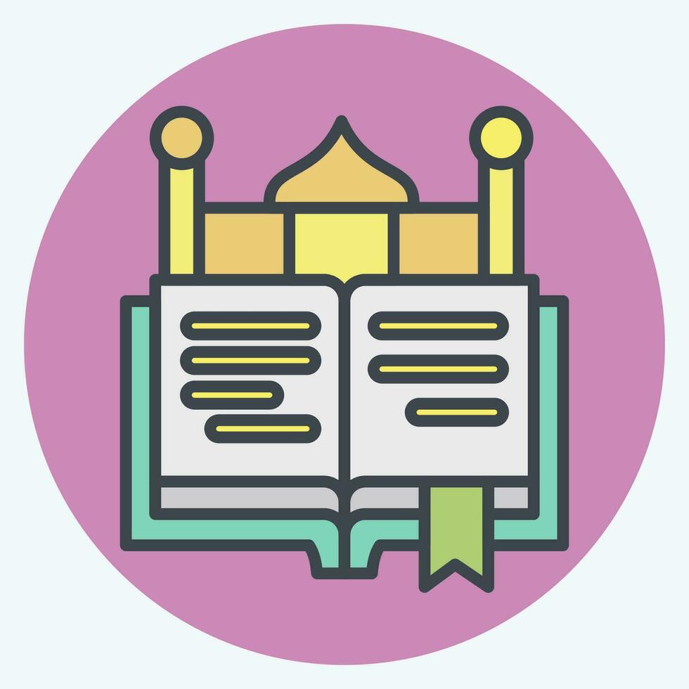Icon Koran. related to Saudi Arabia symbol. color mate style. simple design editable. simple illustration vector