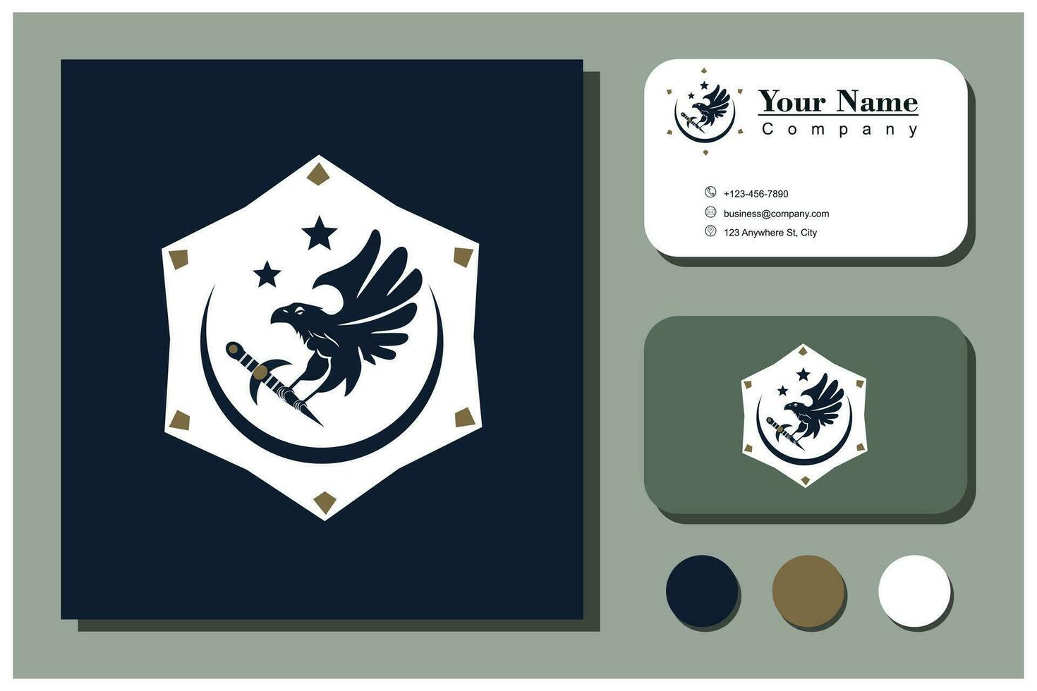 bird and sword logo concept vector