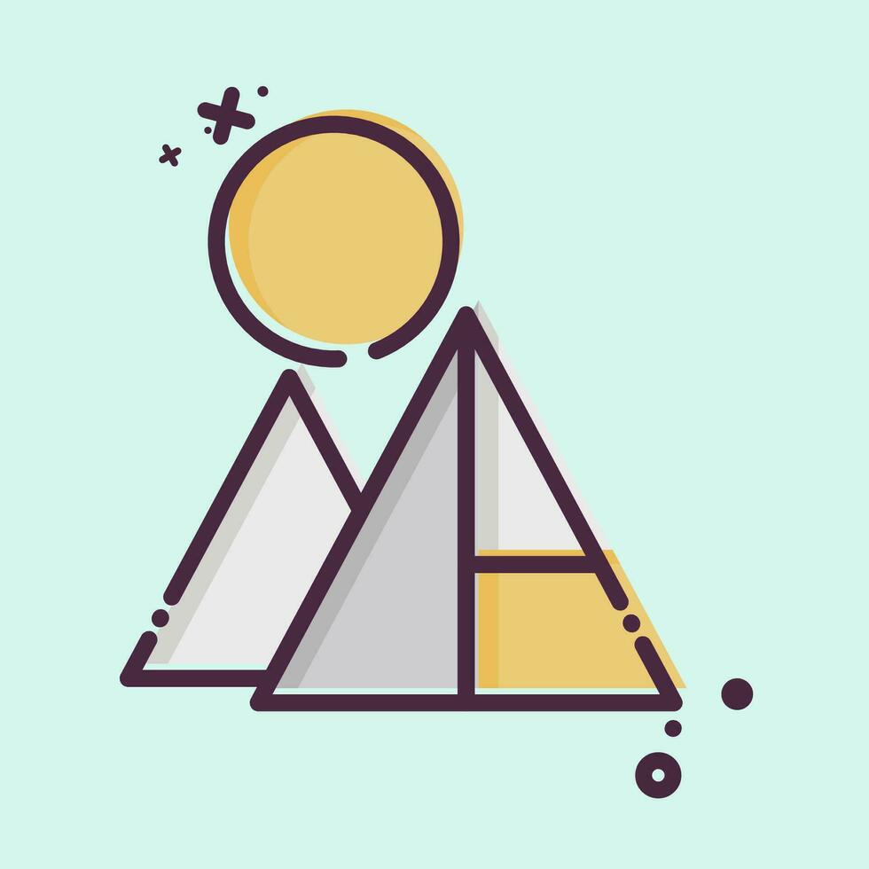 Icon Pyramids. related to Saudi Arabia symbol. MBE style. simple design editable. simple illustration vector