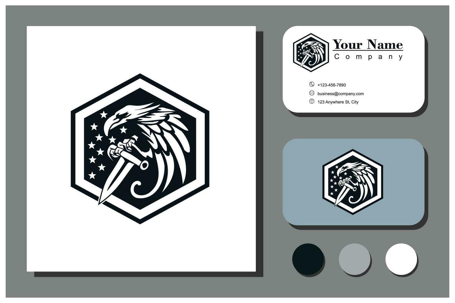 bird and sword logo concept vector