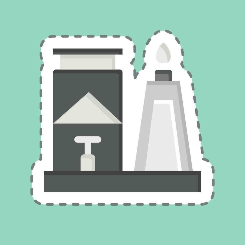 Sticker line cut Oil. related to Saudi Arabia symbol. simple design editable. simple illustration vector