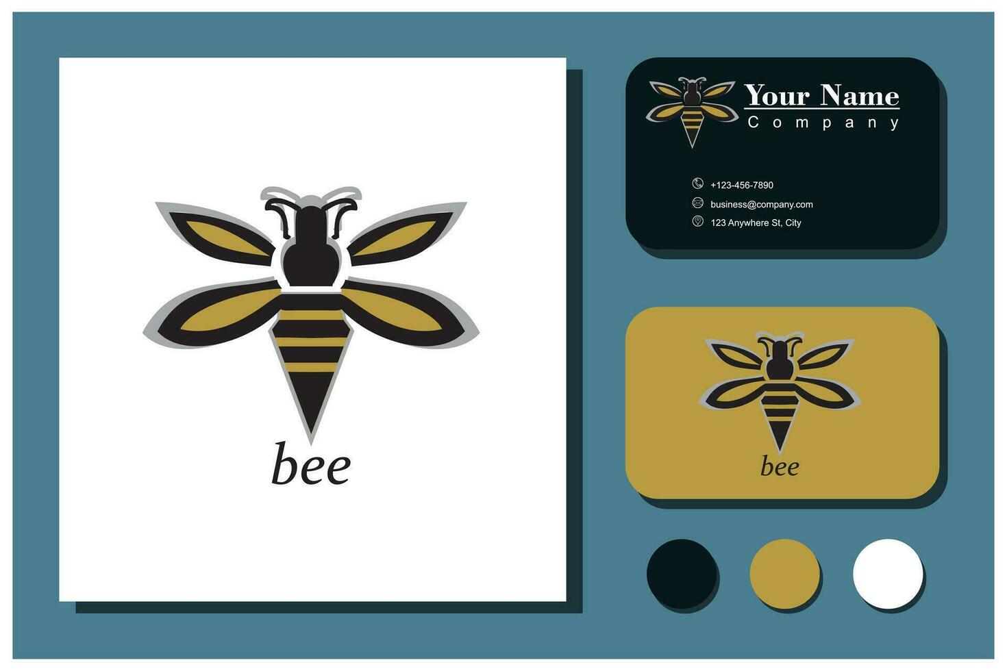 bee animal vector logo concept