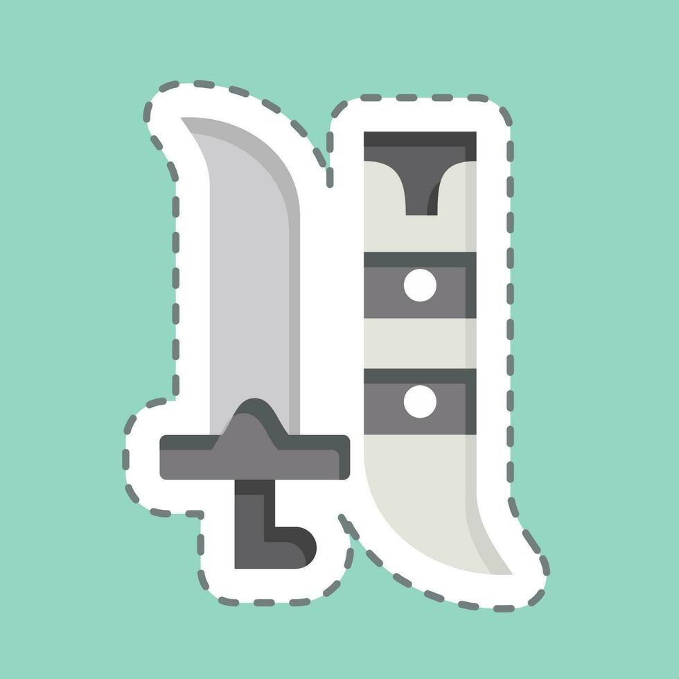 Sticker line cut Swords. related to Saudi Arabia symbol. simple design editable. simple illustration vector