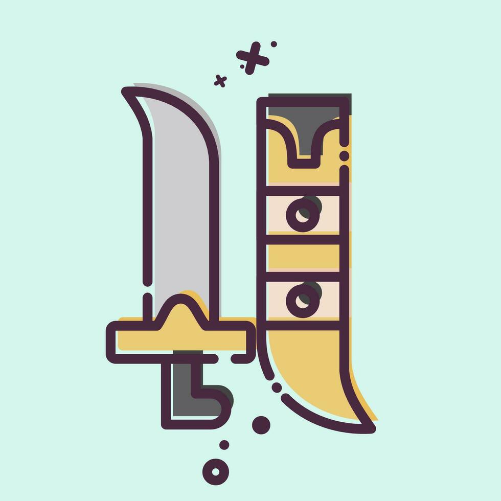 Icon Swords. related to Saudi Arabia symbol. MBE style. simple design editable. simple illustration vector