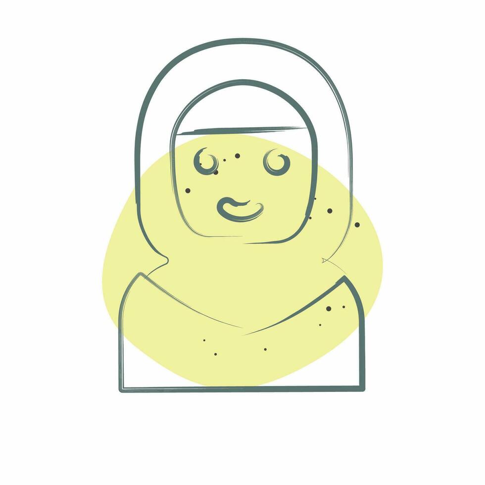 Icon Arab Women. related to Saudi Arabia symbol. Color Spot Style. simple design editable. simple illustration vector