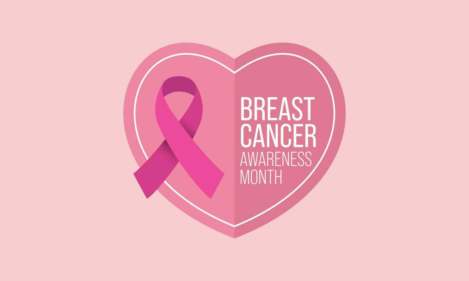 Breast Cancer awareness month vector illustration, soft pink ribbon and typography, symbolizing hope and unity, encourages hope and support.