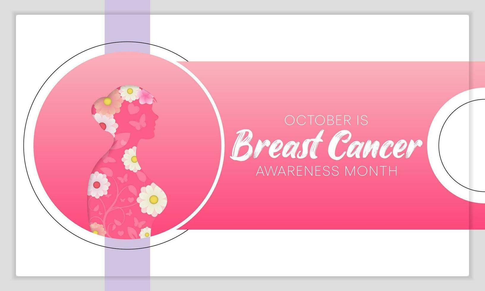 Breast Cancer awareness month vector illustration, soft pink ribbon and typography, symbolizing hope and unity, encourages hope and support.