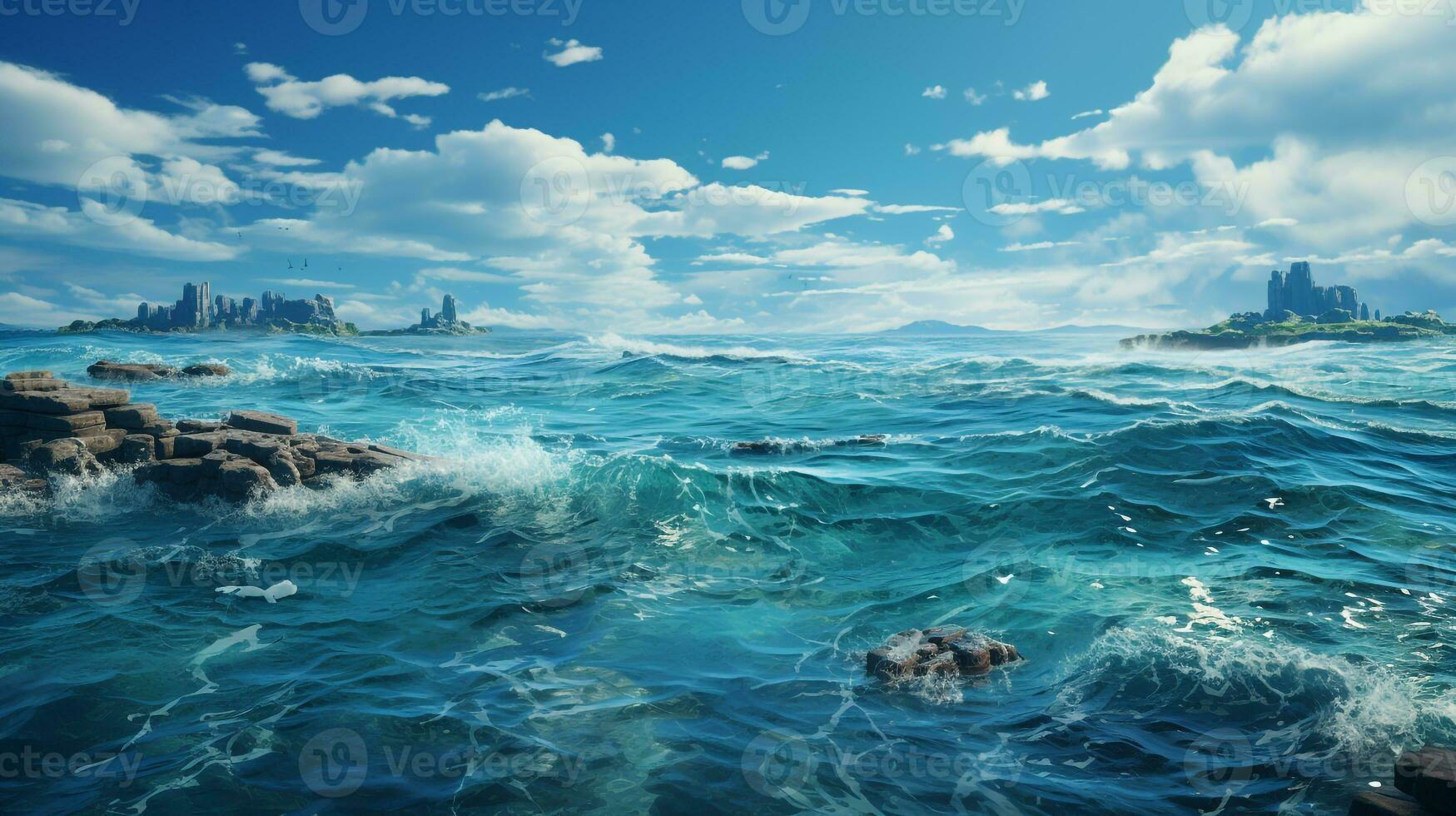 Sea landscape background ai photo