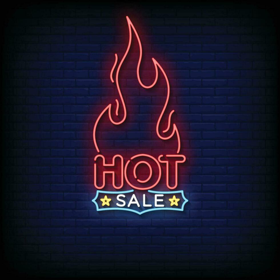 Neon Sign hot sale with brick wall background vector