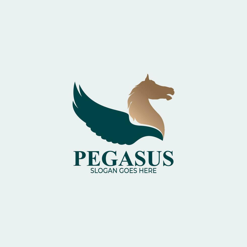 Pegasus logo design template. Vector illustration.