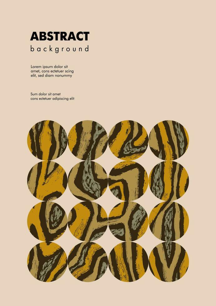 Poster design, cover template with geometric pattern. Textured circles. Poster with scribble elements vector