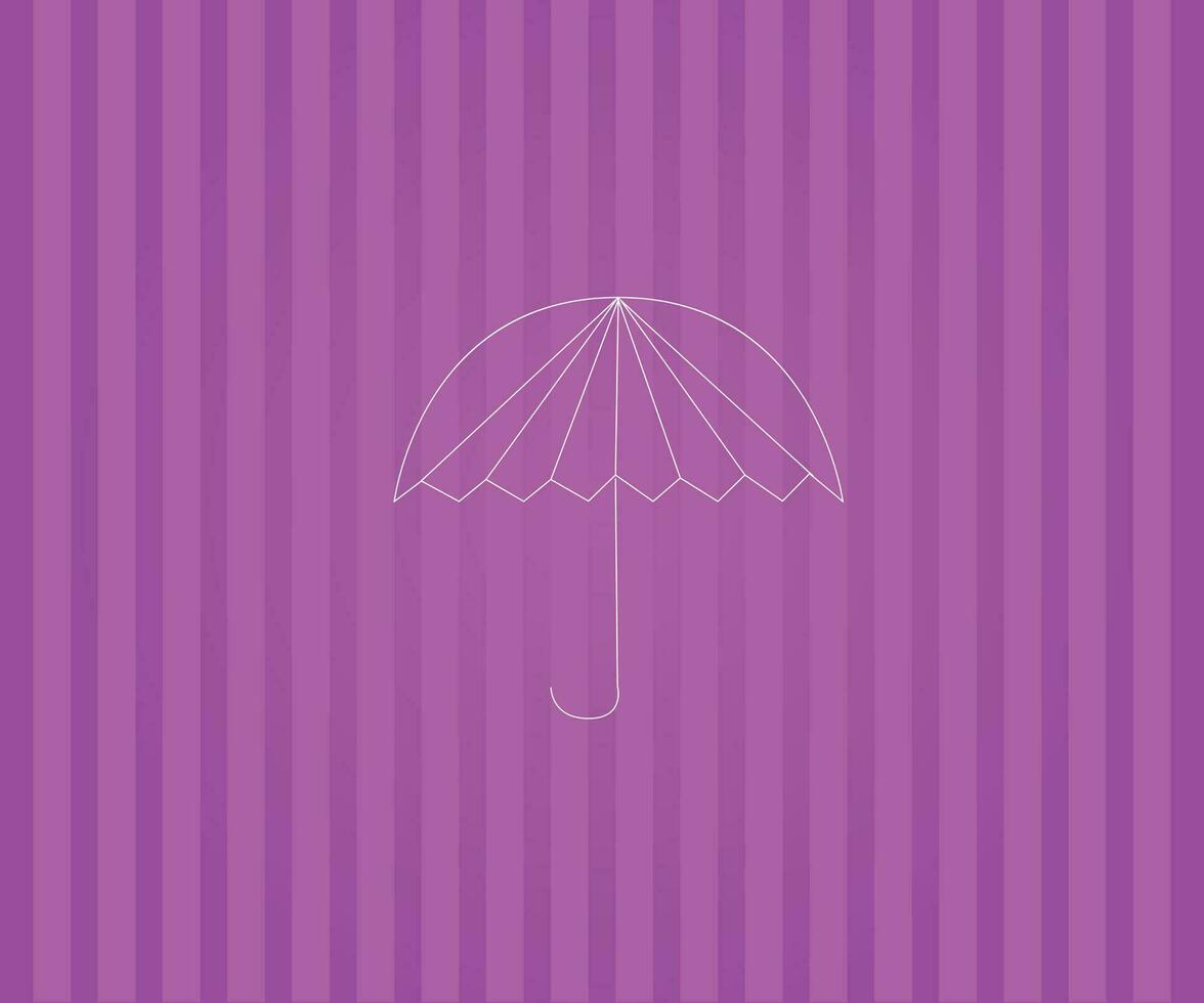 Pink lines on purple background with an umbrella object vector