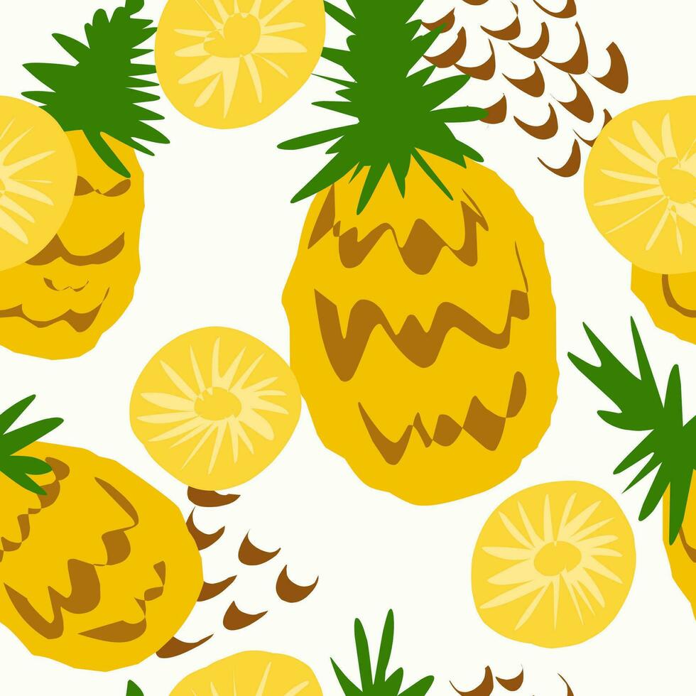 pineapples and pine cones are shown in this pattern 28231440 Vector Art