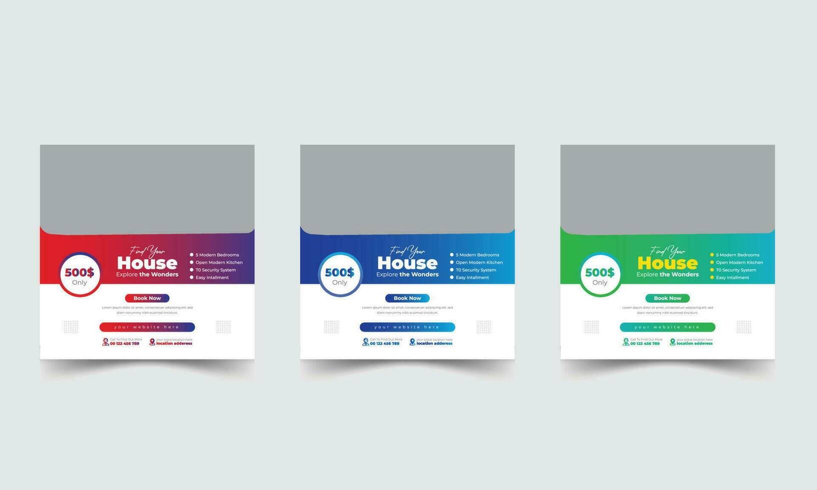 Real Estate Social Media Design vector