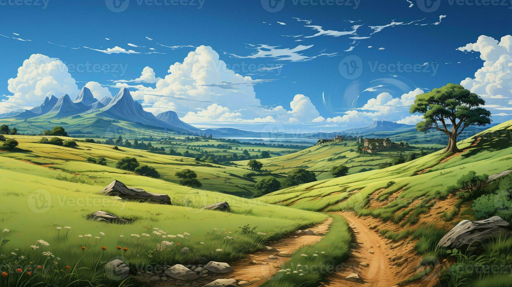 running field background ai photo