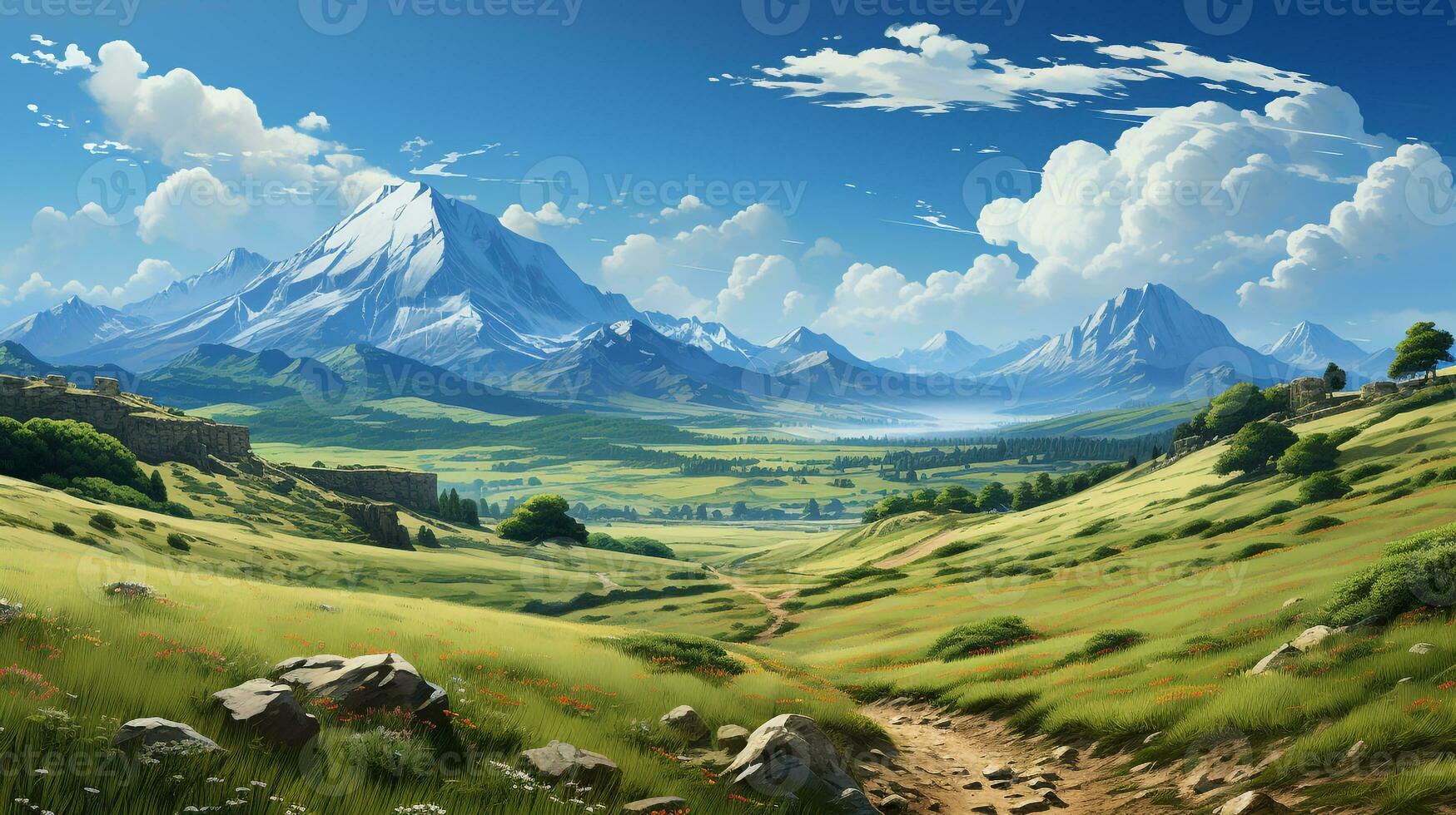 running field background ai photo