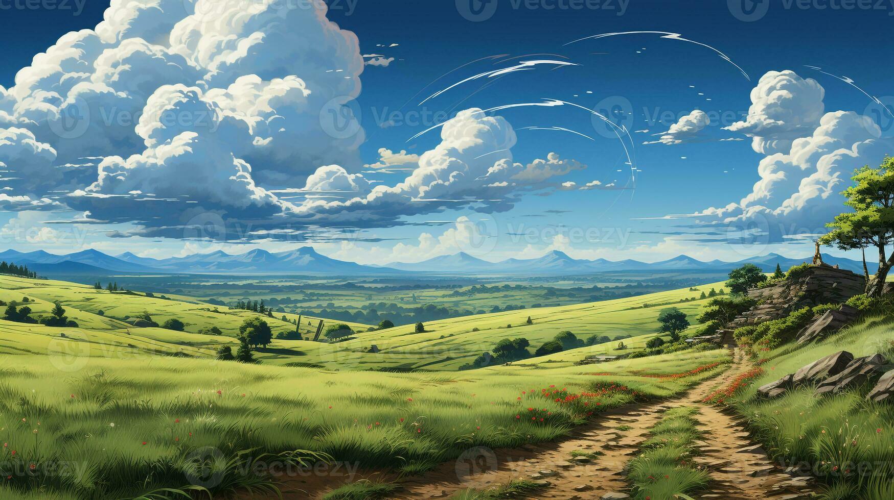 running field background ai photo