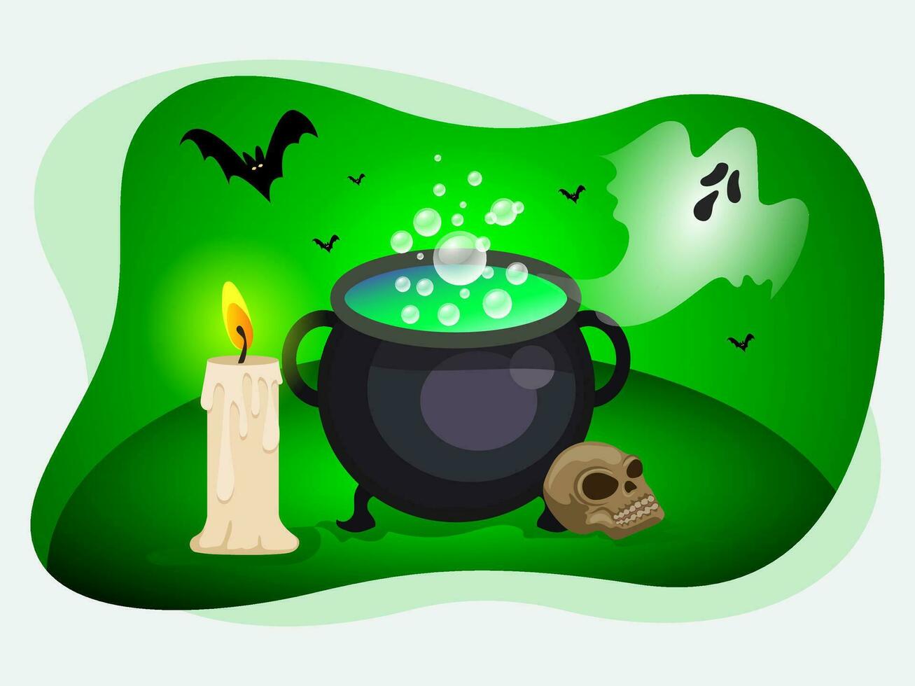 Halloween Pumpkins and Tombstones in the Graveyard Vector Background Bundle Pack Set Template