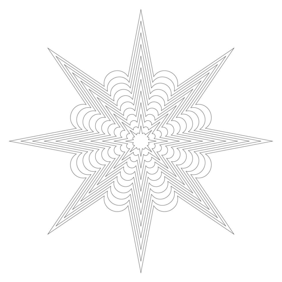 Decorative geometric figure. Black guilloche design element. vector
