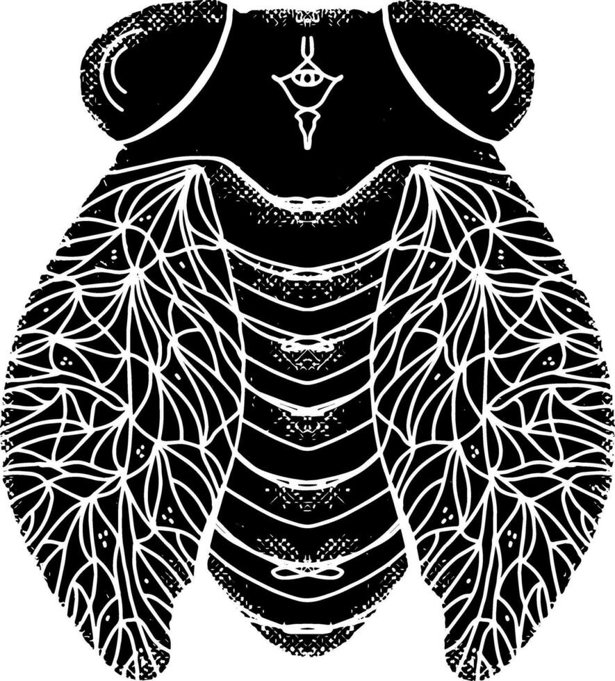 a black and white drawing of a bug vector