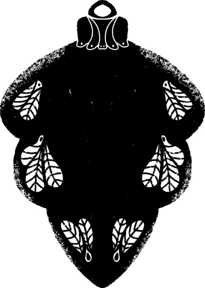 a black and white drawing of a leaf ornament vector