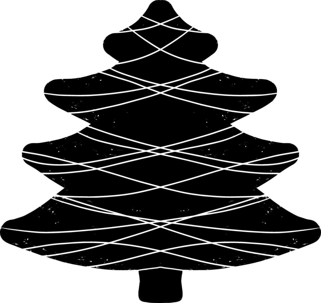 Navidad árbol silueta vector ilustración