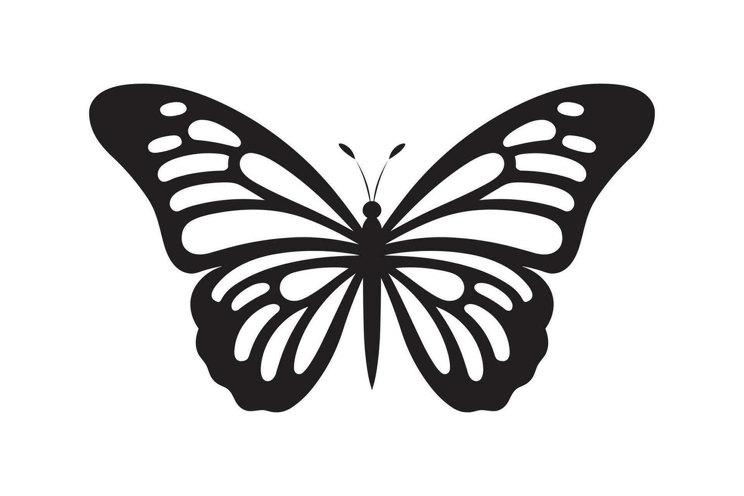 mariposa tatuaje silueta diseño, gráfico negro icono de mariposa aislado en blanco antecedentes vector