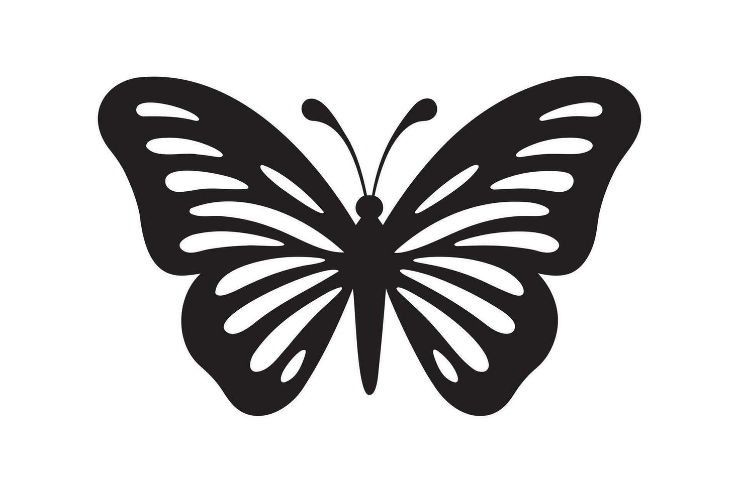 mariposa tatuaje silueta diseño, gráfico negro icono de mariposa aislado en blanco antecedentes vector