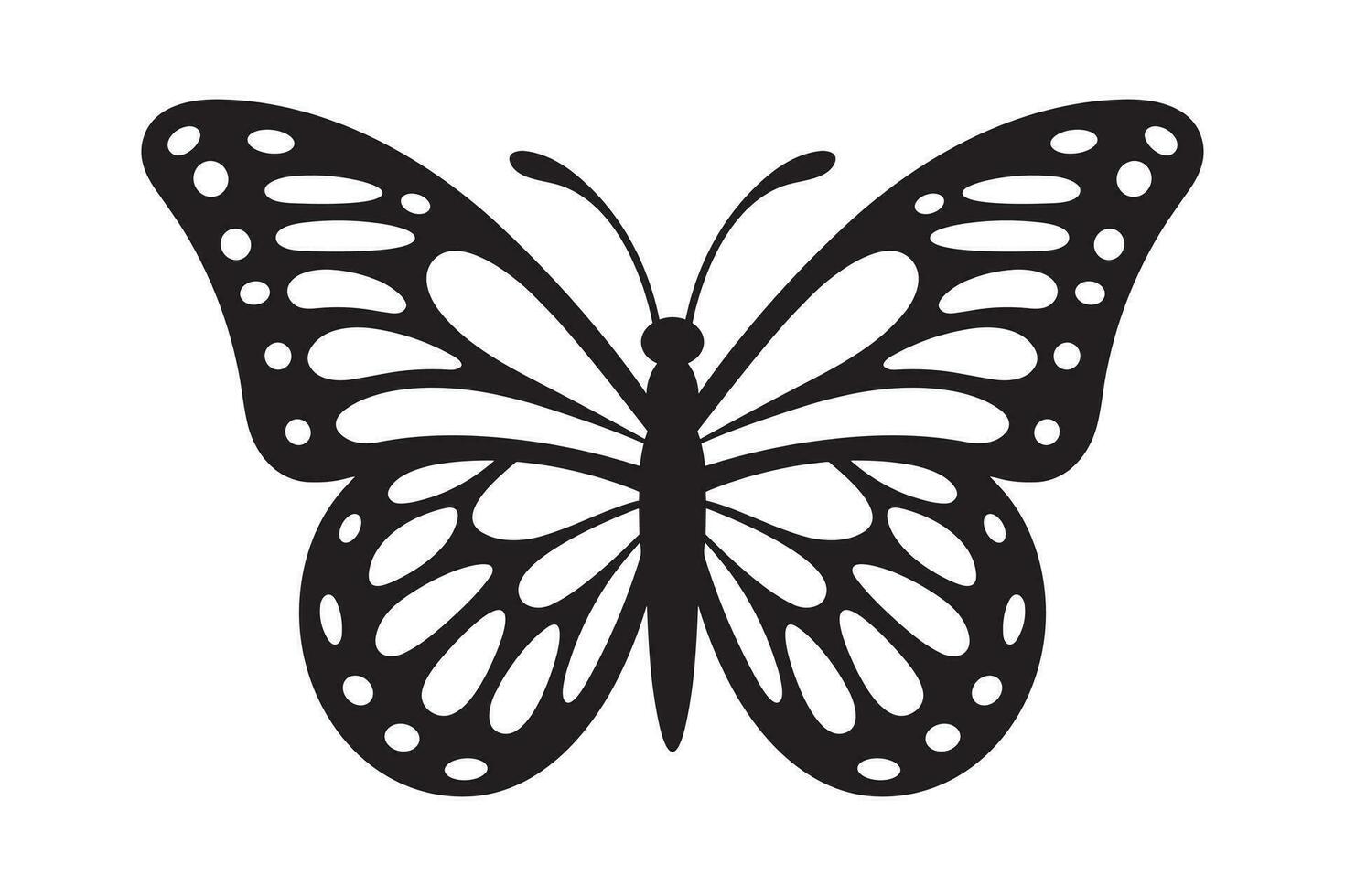 mariposa tatuaje silueta diseño, gráfico negro icono de mariposa aislado en blanco antecedentes vector