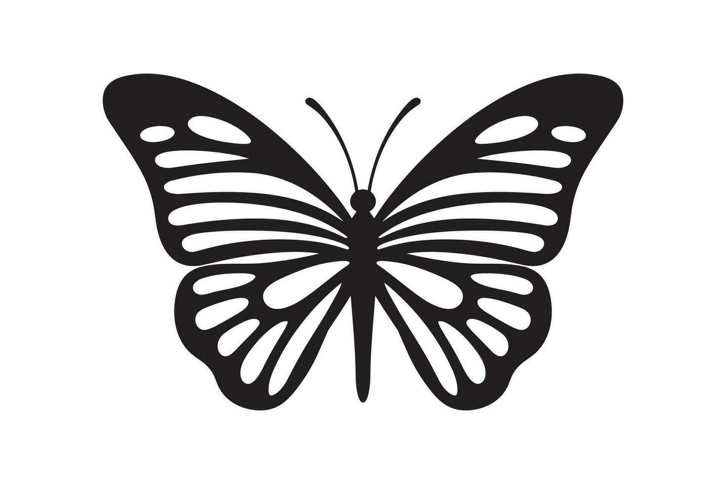 mariposa tatuaje silueta diseño, gráfico negro icono de mariposa aislado en blanco antecedentes vector