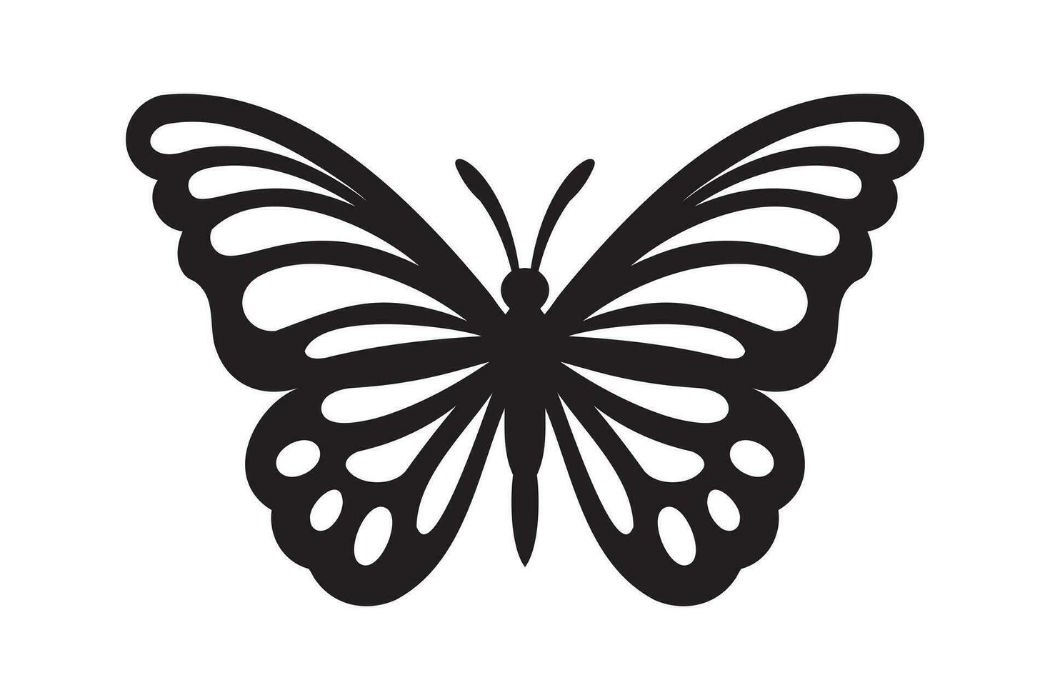 mariposa tatuaje silueta diseño, gráfico negro icono de mariposa aislado en blanco antecedentes vector