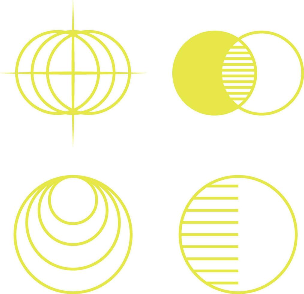 Set of Simple Brutalist Style Symbol. Bauhaus Geometric Shape. Isolated Vector